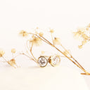 Round White Diamond Bezel Set Yellow Gold Studs