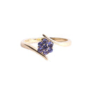 Sculptural Floral Swish Tanzanite Yellow Gold Ring