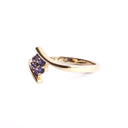 Sculptural Floral Swish Tanzanite Yellow Gold Ring