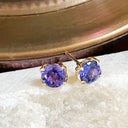 Tanzanite Yellow Gold Filigree stud earrings