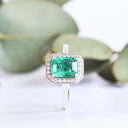 Secret Love Diamond And Emerald Cut White Gold Ring