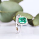 Secret Love Diamond And Emerald Cut White Gold Ring