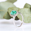 Secret Love Diamond And Emerald Cut White Gold Ring