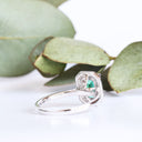 Secret Love Diamond And Emerald Cut White Gold Ring