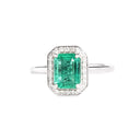 Secret Love Diamond And Emerald Cut White Gold Ring