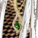 Sensual Tsavorite and Diamond Pave Yellow Gold Pendant