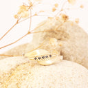 Sensual Yellow Gold Flow Black Diamond Ring