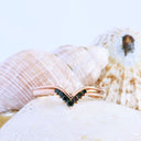 Seven Black Diamond Crown Rose Gold Ring