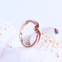 Seven Black Diamond Crown Rose Gold Ring