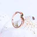 Seven Black Diamond Crown Rose Gold Ring