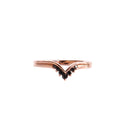 Seven Black Diamond Crown Rose Gold Ring