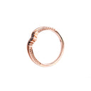 Seven Black Diamond Crown Rose Gold Ring