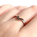 Seven Black Diamond Crown Rose Gold Ring