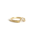 Seven Diamond Crown Yellow Gold Ring