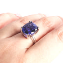 Show-stopping Elongated Cushion Cut Tanzanite 18ct White Gold Ring
