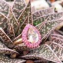 Show Stopping Morganite and Double Pink Sapphire Halo Ring