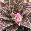 Show Stopping Morganite and Double Pink Sapphire Halo Ring