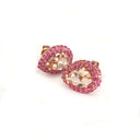 Show Stopping Morganite and Double Pink Sapphire Halo Stud Earrings