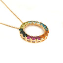 Show Stopping Rainbow Halo Pendant