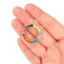 Show Stopping Rainbow Halo Pendant