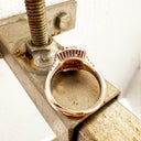 Show Stopping Square Diamond Halo Cushion Cut Tanzanite Rose Gold Ring