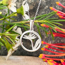 Silver Bird of Paradise Circular Pendant
