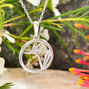 Silver Bird of Paradise Circular Pendant