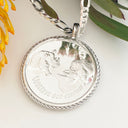 Silver Rhino Coin Pendant