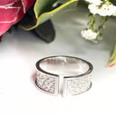 Silver animal print ring