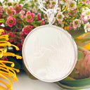 Silver Hummingbird and Protea Coin Pendant