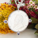 Silver Kruger Rand with Tanzanite Pendant