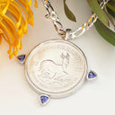 Silver Kruger Rand with Tanzanite Pendant