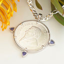 Silver Kruger Rand with Tanzanite Pendant