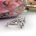 Silver leopard head ring
