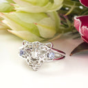 Silver Tanzanite leopard head ring