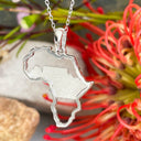 Table  Mountain Africa outline silver pendant