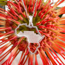 Table  Mountain Africa outline silver pendant