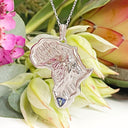 Silver Lion Tanzanite and black diamond Africa Pendant