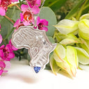 Silver Lion Tanzanite and black diamond Africa Pendant