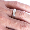 Silver Multiple Diagonally Grooved Cubic Zirconia Ring