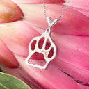 Silver Paw outline pendant