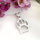 Silver Paw outline pendant
