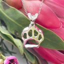 Silver Paw outline pendant