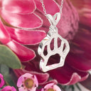 Silver Paw outline pendant