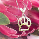 Silver Paw outline pendant