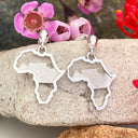 Silver Petite Matt Table Mountain In Africa Outline Earrings