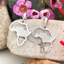 Silver Petite Matt Table Mountain In Africa Outline Earrings