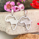 Silver Petite Matt Table Mountain In Africa Outline Earrings