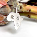 Silver Petite Paw Print Africa Map Pendant
