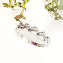 Silver paw and black diamond ring